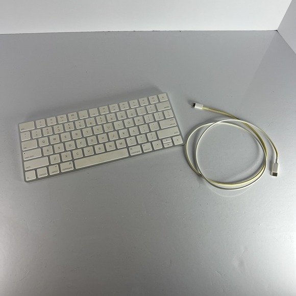 Apple Wireless Magic Keyboard 2 w/ Lightning Connector & Cable GUC - Picture 1 of 5